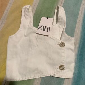 Zara Kids Cream Buttoned Camisole